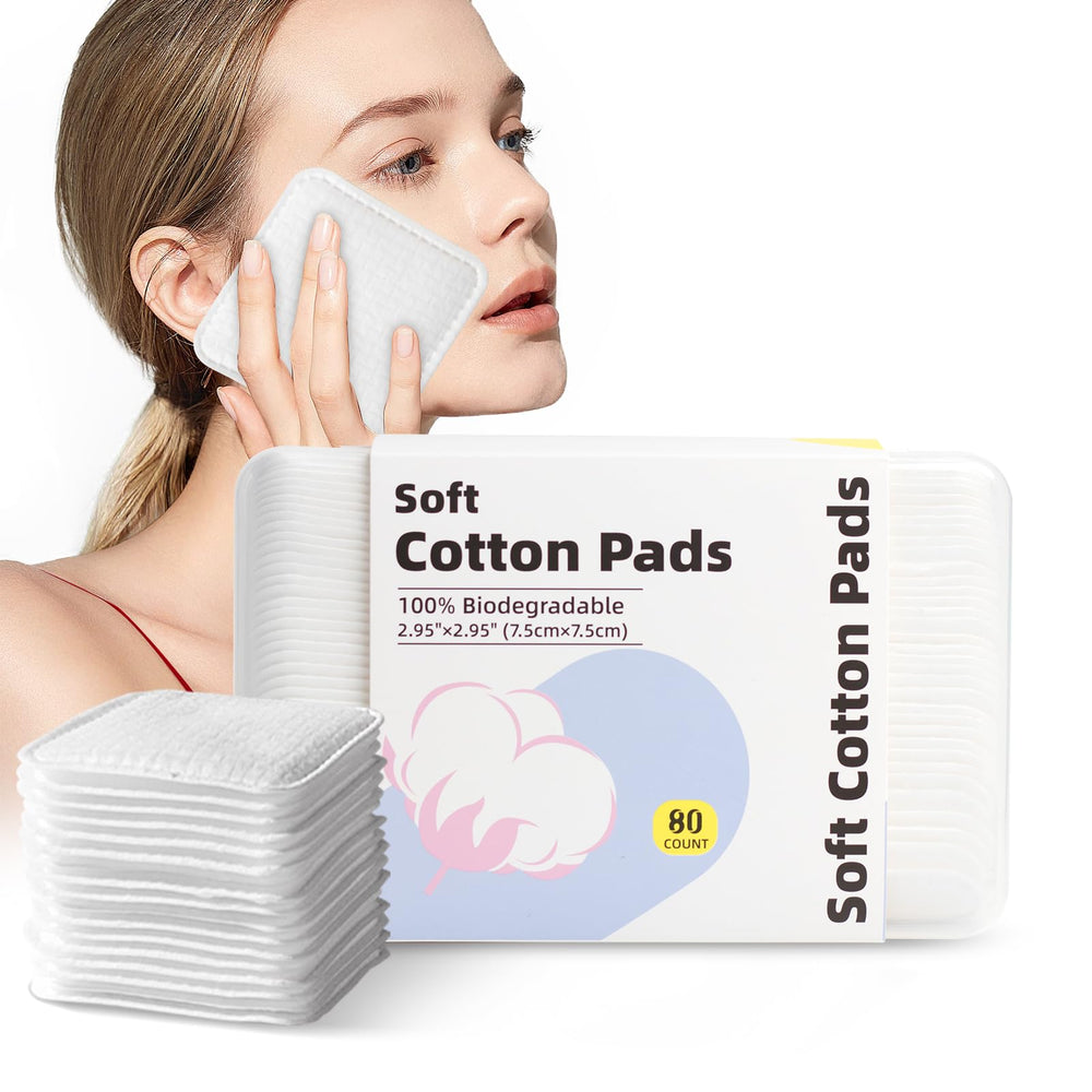 Illidi Large Square Cotton Pads in boxed packaging for easy makeup removal.