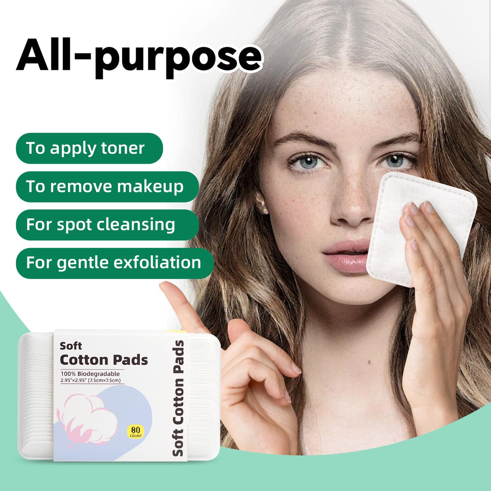 Illidi Large Square Cotton Pads measure 2.95 inches for broad cleansing coverage.