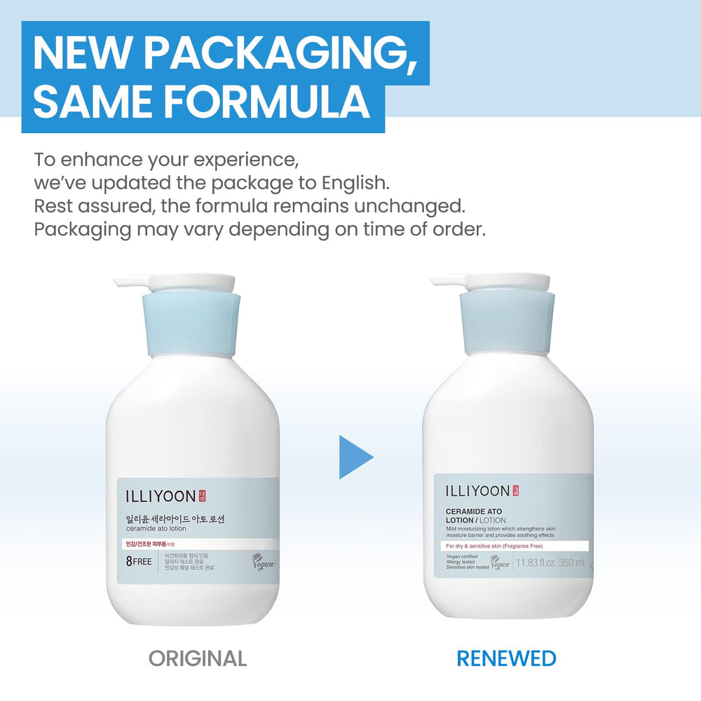 Illiyoon Ceramide Ato Lotion packaging box with recyclable materials.