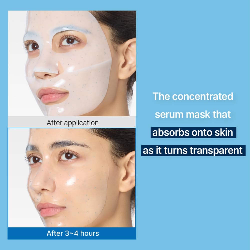 Illiyoon Ceramide Ato Concentrate Mask blue capsules releasing nutrients for glow.
