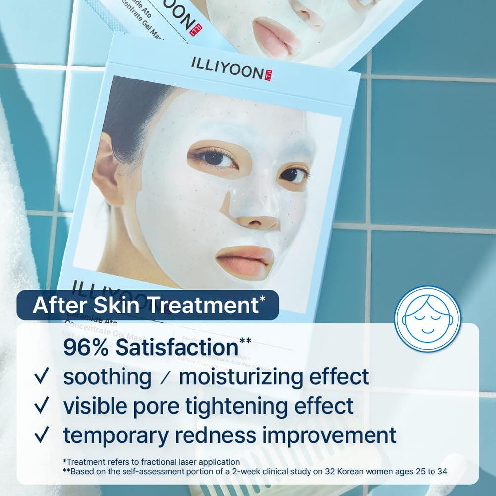 Illiyoon Ceramide Ato Concentrate Mask results in luminous glass skin finish.