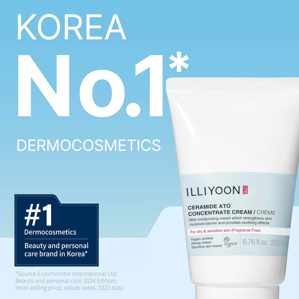 Illiyoon Ceramide Ato Cream jar open for sensitive-skin hydration.