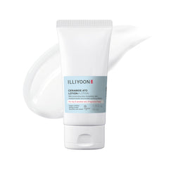Illiyoon Ceramide Ato Lotion bottle demonstrates a gentle daily moisturizer for sensitive skin