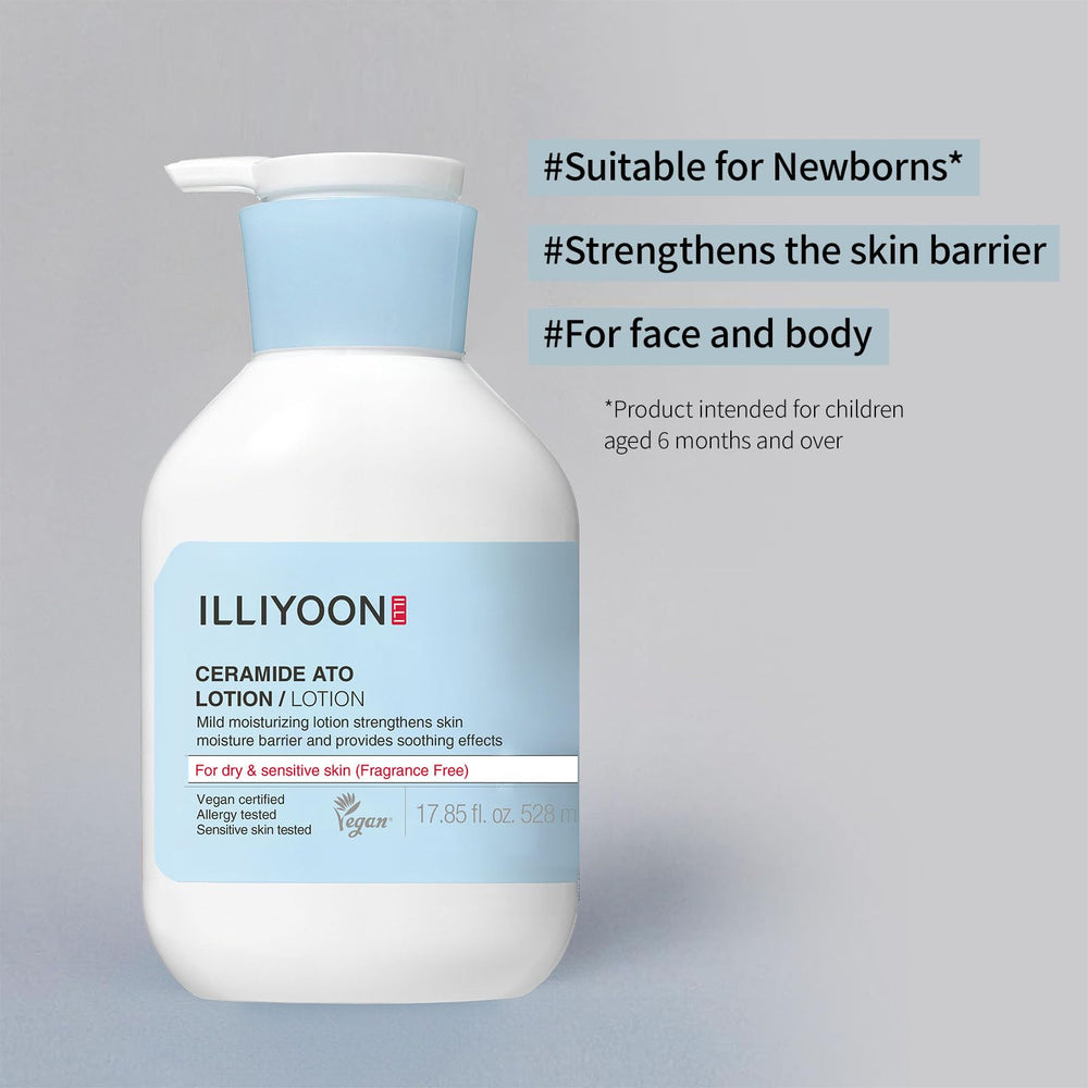Illiyoon Ceramide Ato Lotion for babies indicates gentle, daily moisture