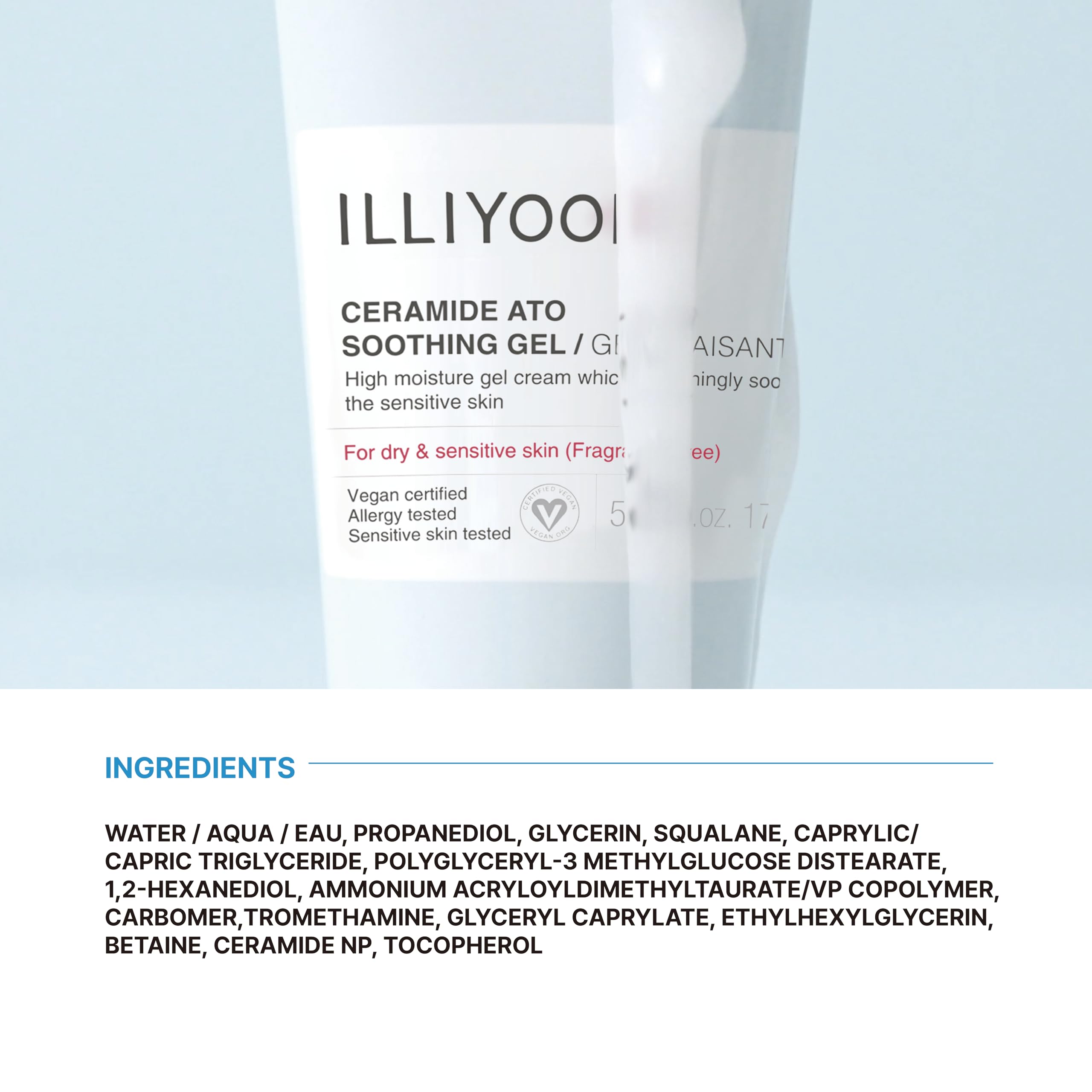 Newborn and adult friendly Illiyoon gel for daily soothing care.
