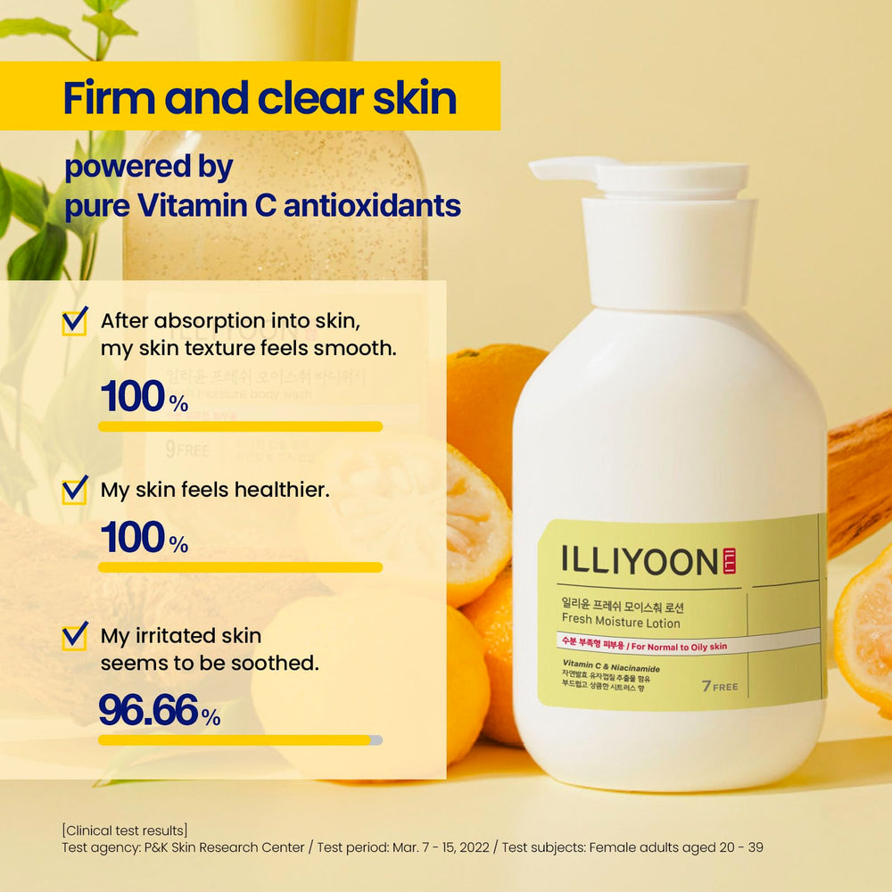 Illiyoon Fresh Moisture Lotion being applied to face—hydration in motion.