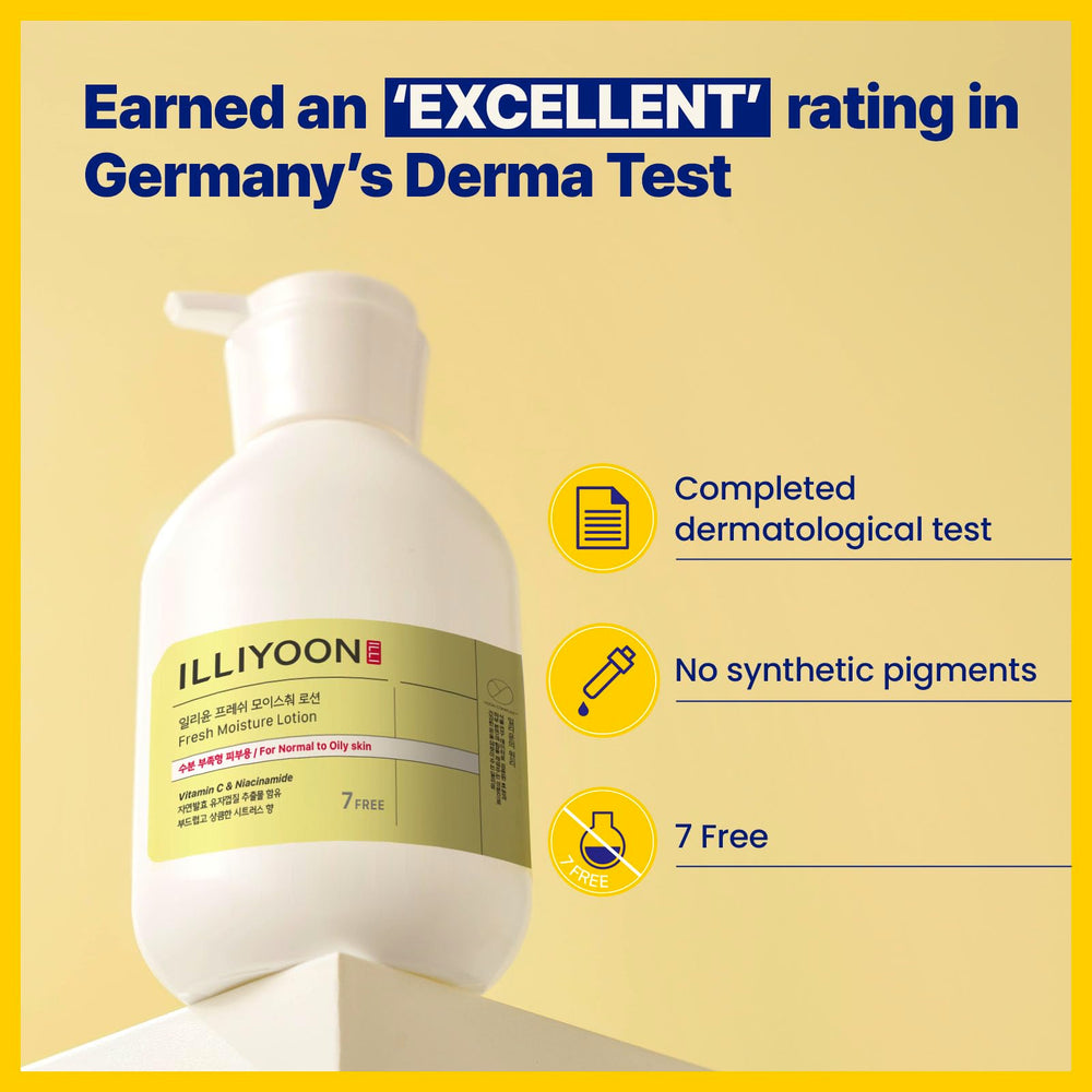 Illiyoon Fresh Moisture Lotion ingredients closeup—hydration-supporting components for skin comfort.