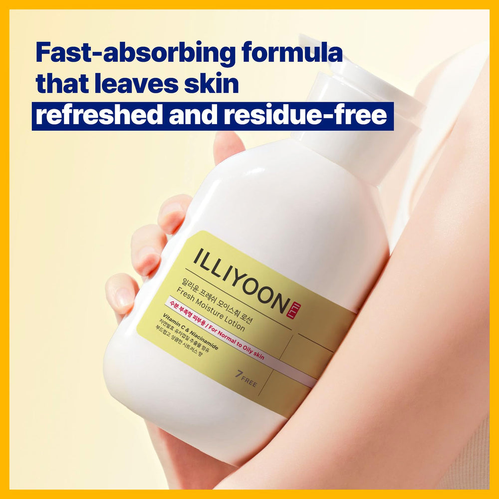 Illiyoon Fresh Moisture Lotion swatch—dewy finish and lasting moisture.