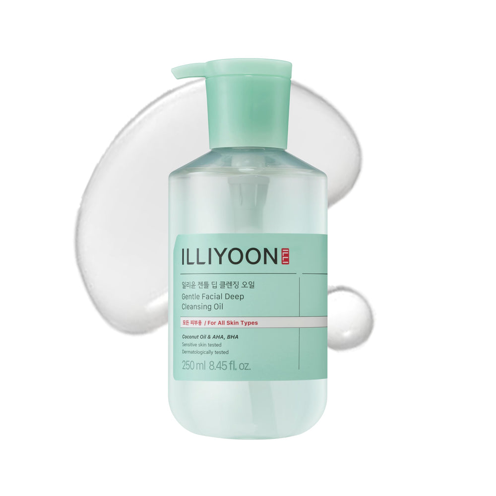 Illiyoon Gentle Deep Cleansing Oil bottle shows lightweight makeup removal benefits
