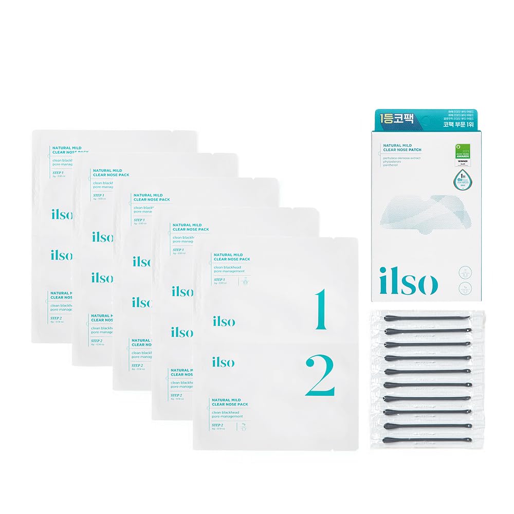 ilso natural mild nose patch cotton swabs dual-ended tips aid precise blackhead removal.