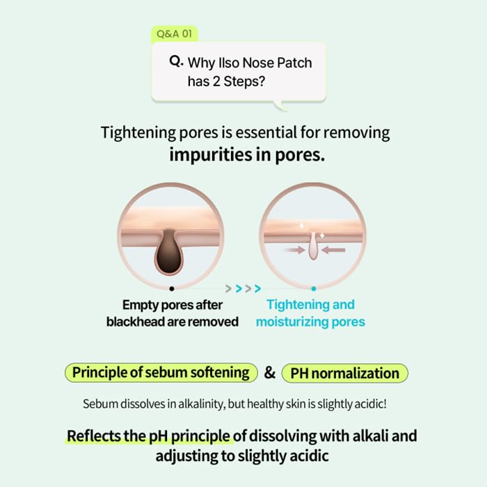 ilso natural mild nose patch ingredients eco-grade highlights skin-friendly formula.