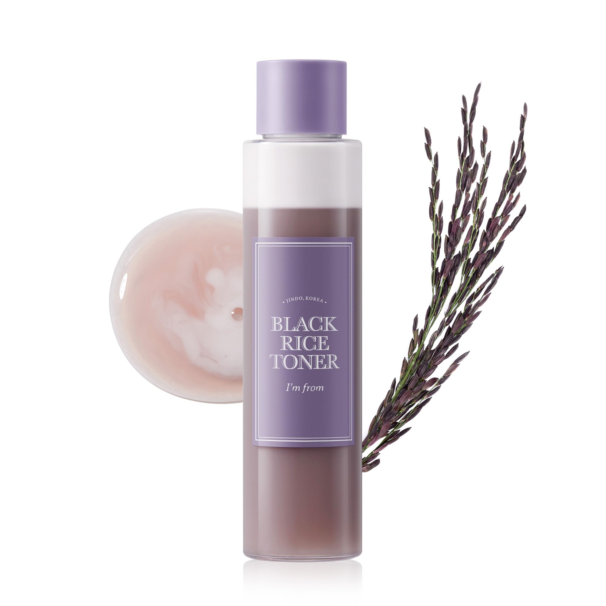 I'm from Black Rice Toner bottle pour demonstrates lightweight hydration for oily skin.