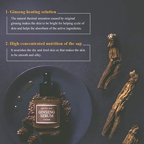 I'm From Ginseng Serum red ginseng extract ingredient close-up signaling antioxidant nourishment.