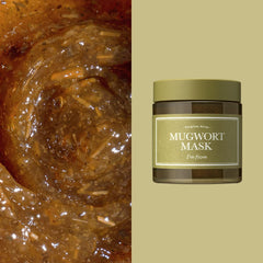 I'm From Mugwort Mask application demonstrates gentle wash-off use after cleansing.