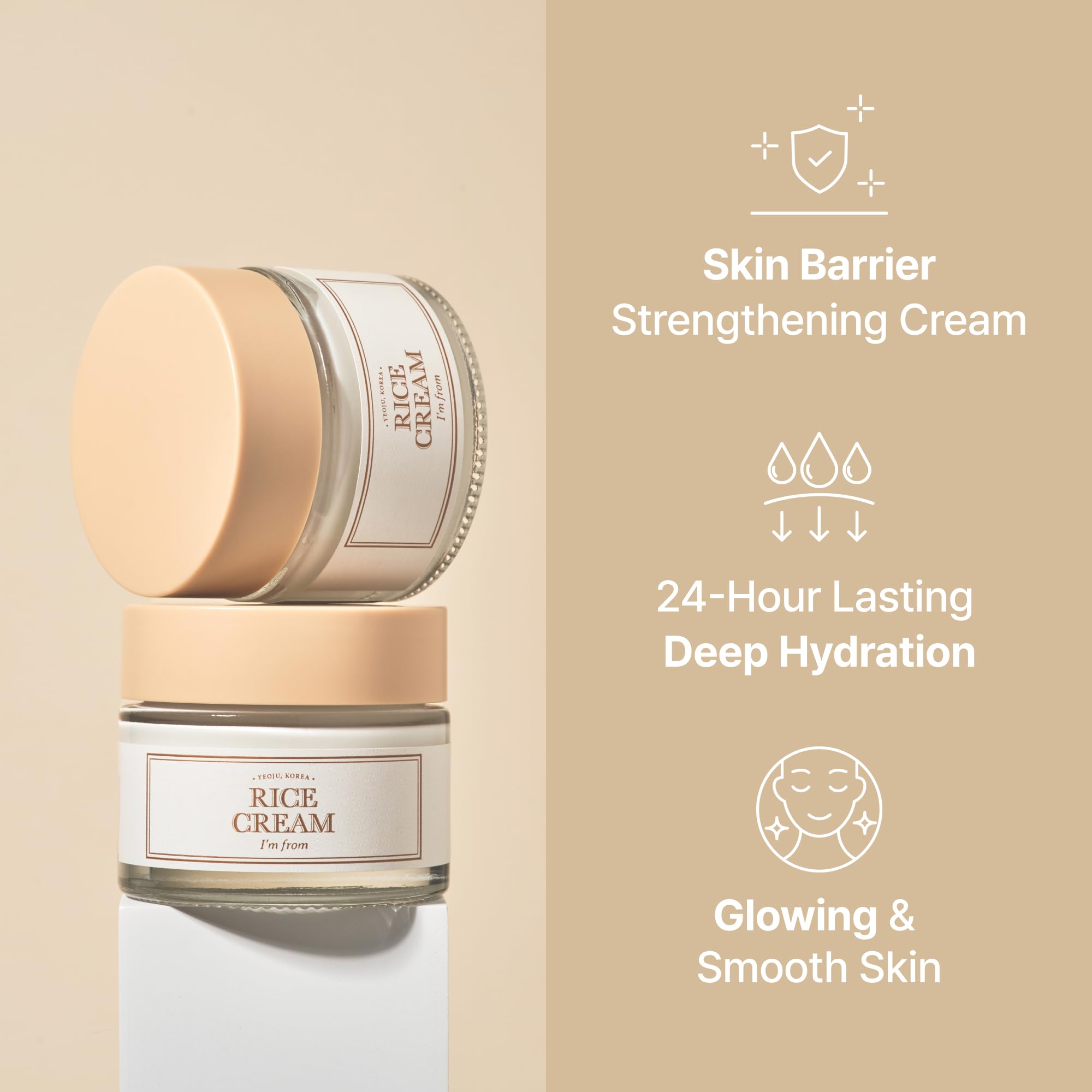 I'm from Rice Cream ceramide barrier-boost for stronger moisture retention