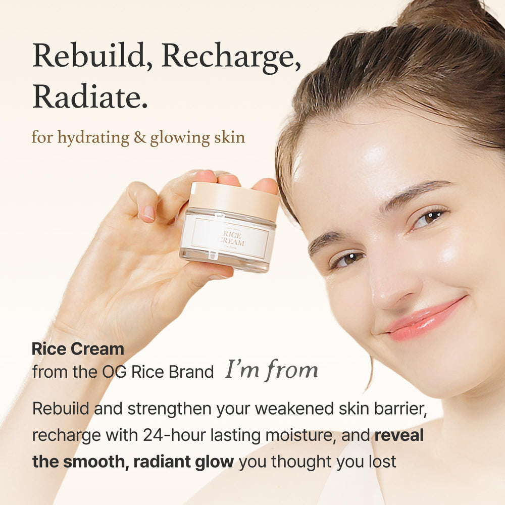 I'm from Rice Cream glowing look on skin after use