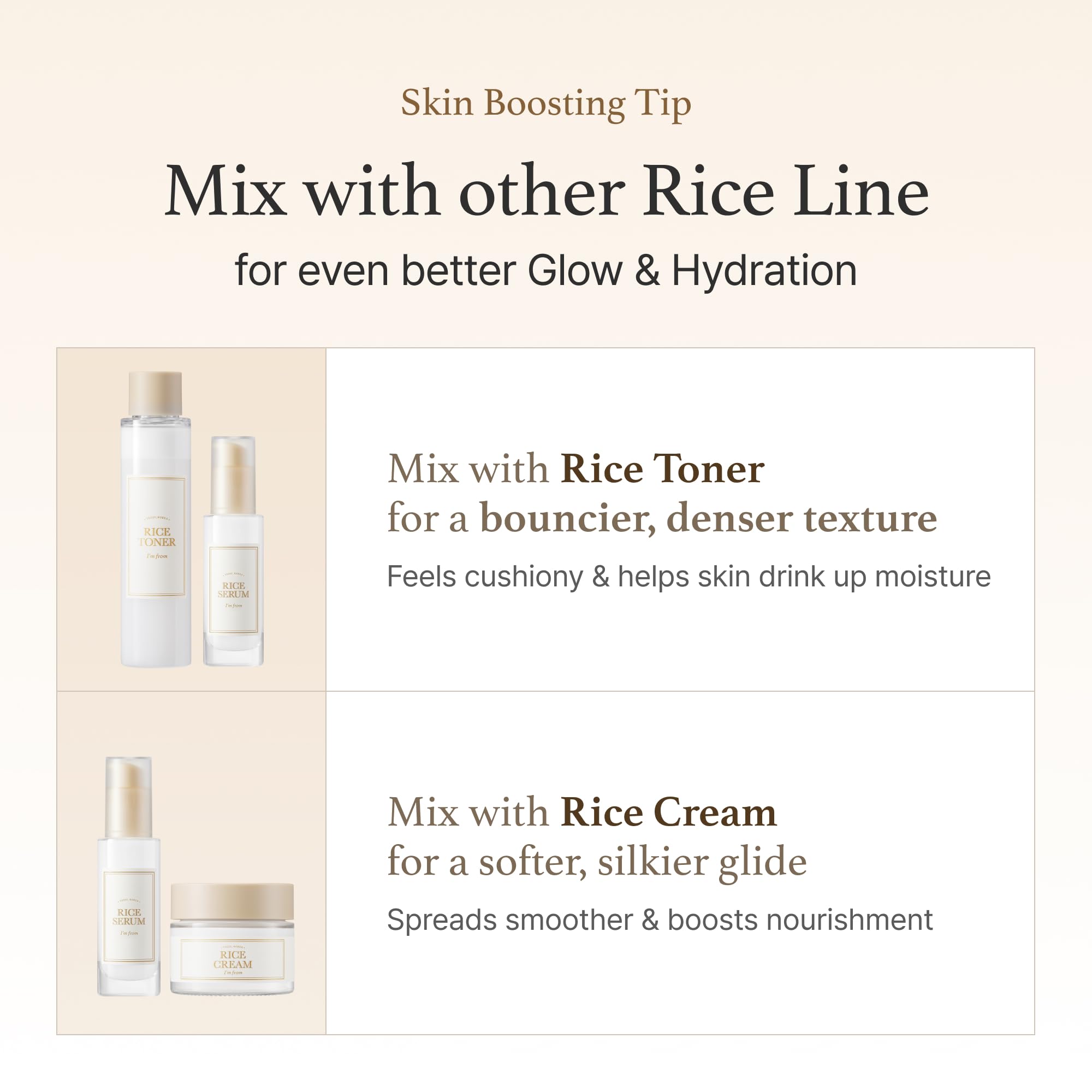 I'm from Rice Serum is dermatologically tested for gentle use.