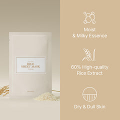 I'm from Rice Sheet Mask Goami rice extract highlight, showcasing natural nutrition for radiant skin.