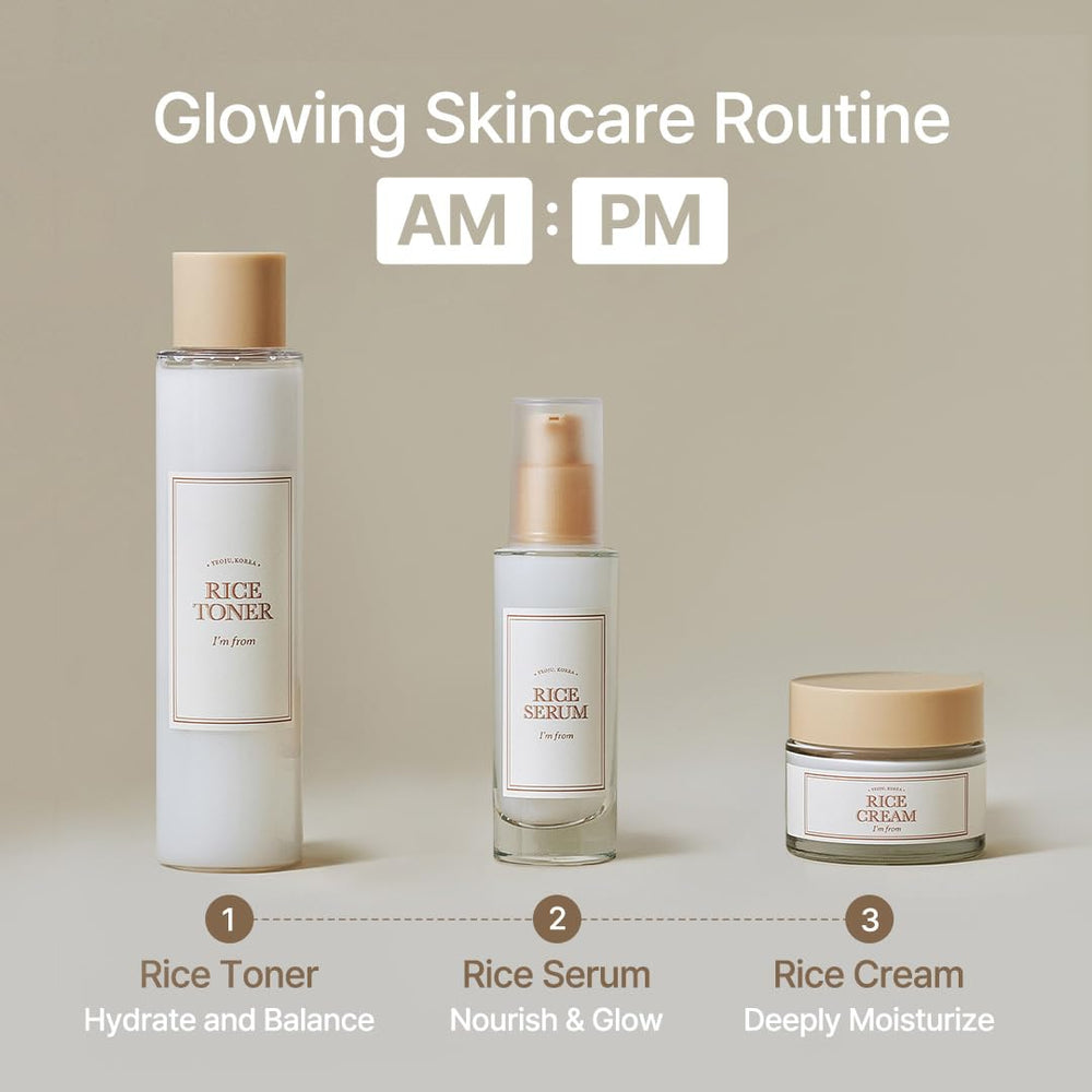 I'm from Rice Toner after-use finish suggesting balanced, glass-skin appearance