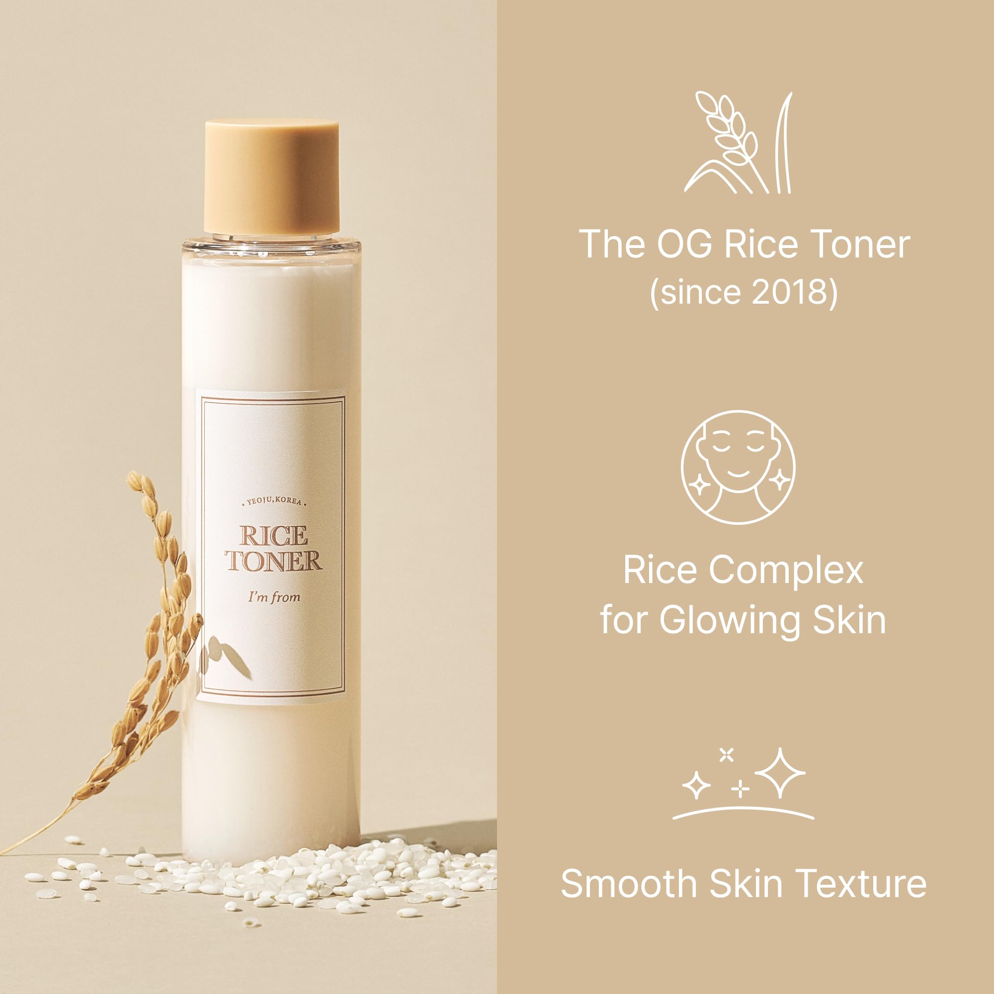 I'm from Rice Toner Goami rice in Yeoju field highlighting premium ingredients