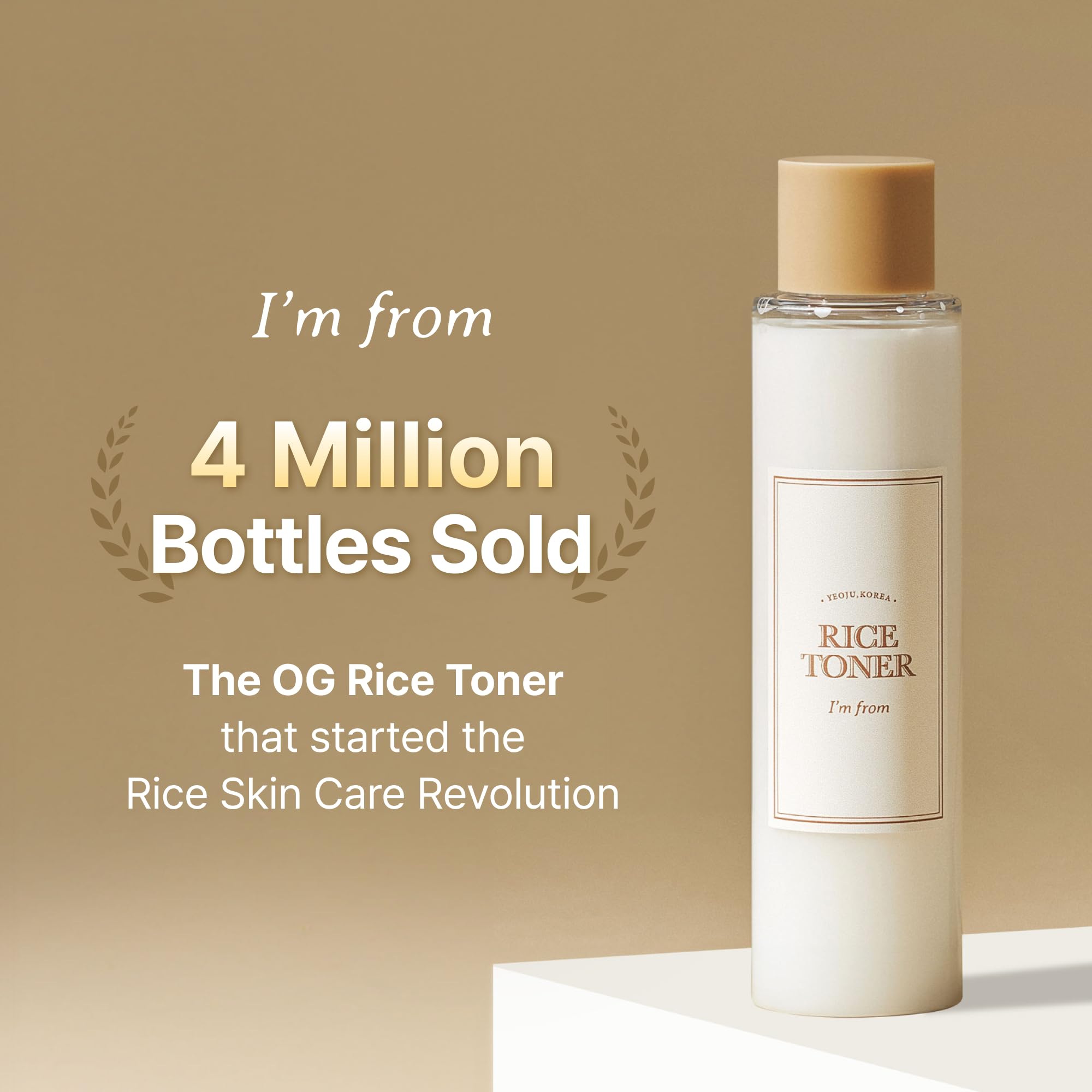 I'm from Rice Toner milky texture pours into palm for quick absorption