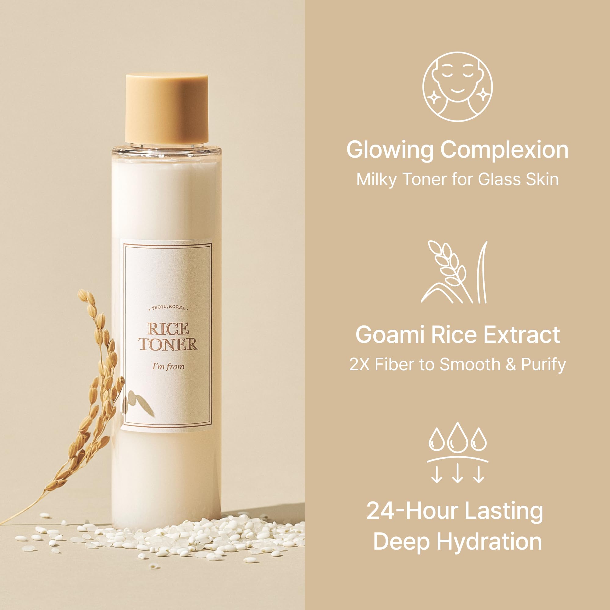 I'm from Rice Toner with niacinamide brightens complexion and refines texture