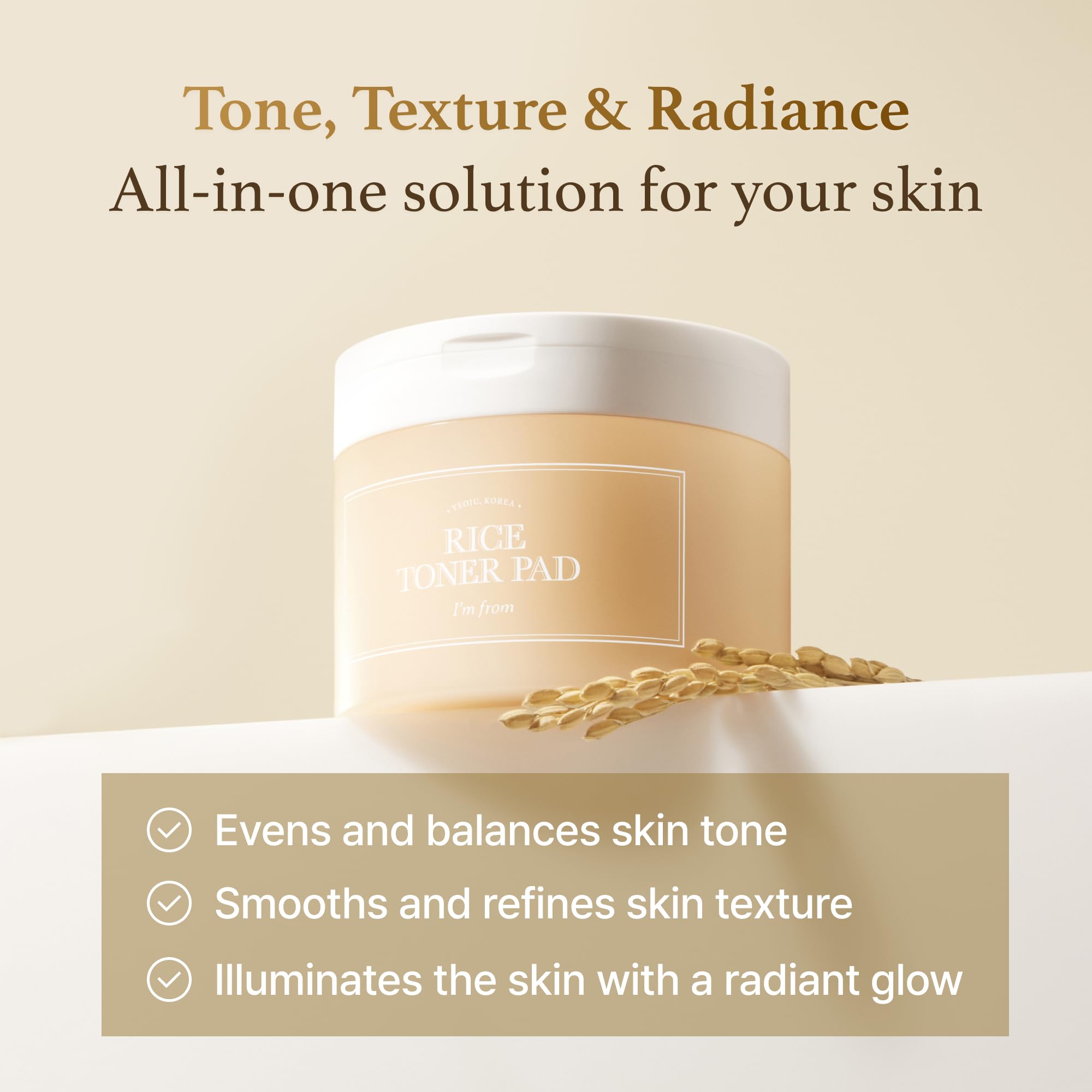 I'm from Rice Toner Pads two-way care use demonstrates toner pack and wipe-off benefits.