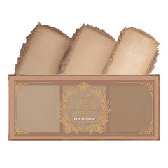 I’M MEME Contour Palette Afternoon Tea three-shade compact swatches for versatile contouring.