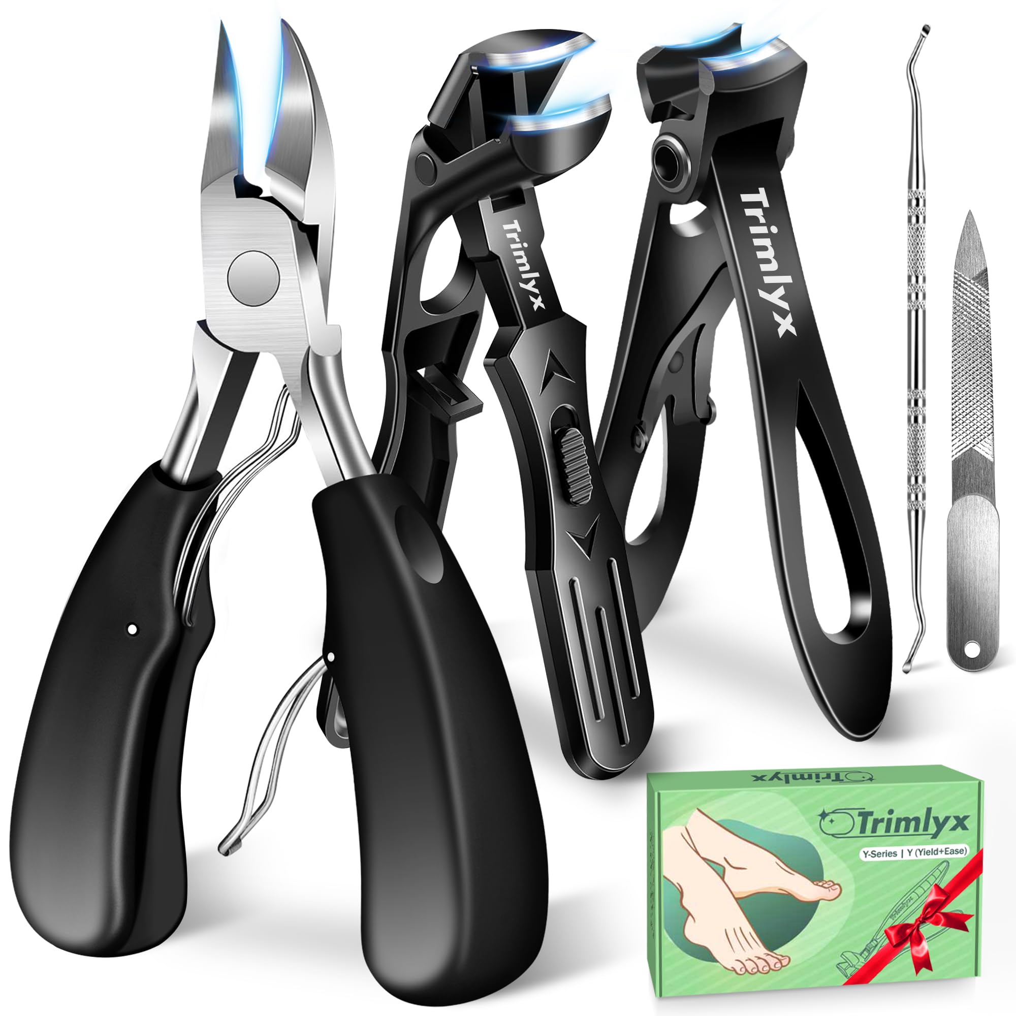 Trimlyx Thick Nail Toenail Clippers – Heavy-Duty Senior 5-Piece
