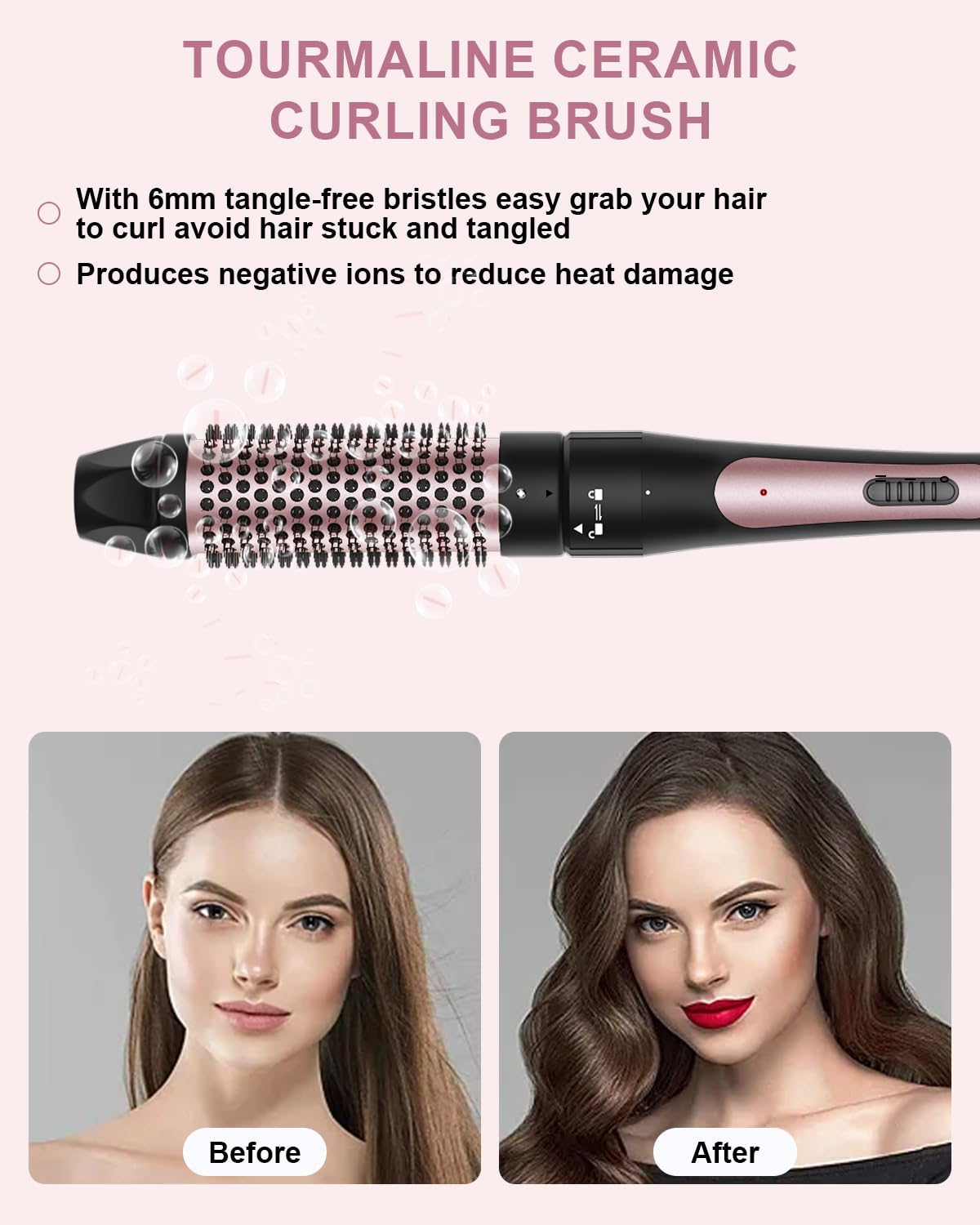 6 in 1 Wand Curling Iron, 3 Barrel Curling Iron Set with Thermal Brush (1.5") and 5 Interchangeable Ceramic Wand Curler (0.35"-1.25"), 2 Temp Heating Setting, Christmas Birthday Gifts for Women