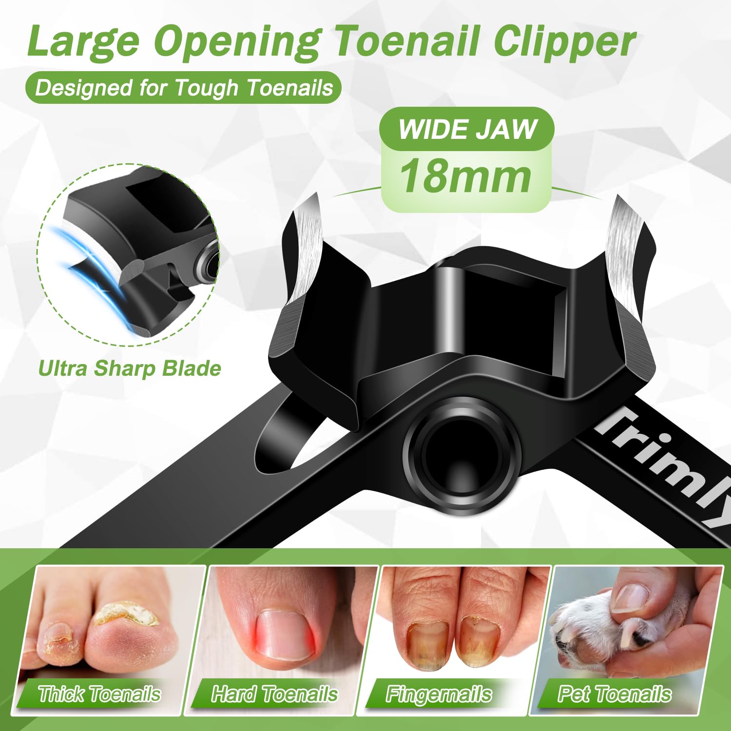 Trimlyx Thick Nail Toenail Clippers – Heavy-Duty Senior 5-Piece