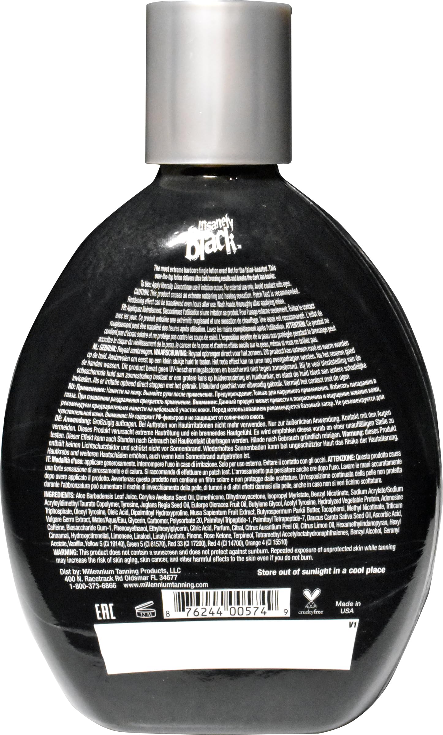 Millennium Tanning Insanely Black 60x Mega Tingle Dark Tanning Lotion – 13.5 oz