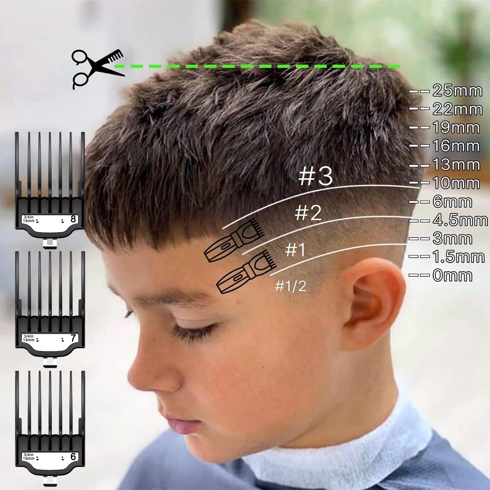 Professional for Wahl Clipper Guards Set, 10 Pcs Coded Cutting Guides #3170-400- 1/16” to 1” Compatible with All Wahl Clippers
