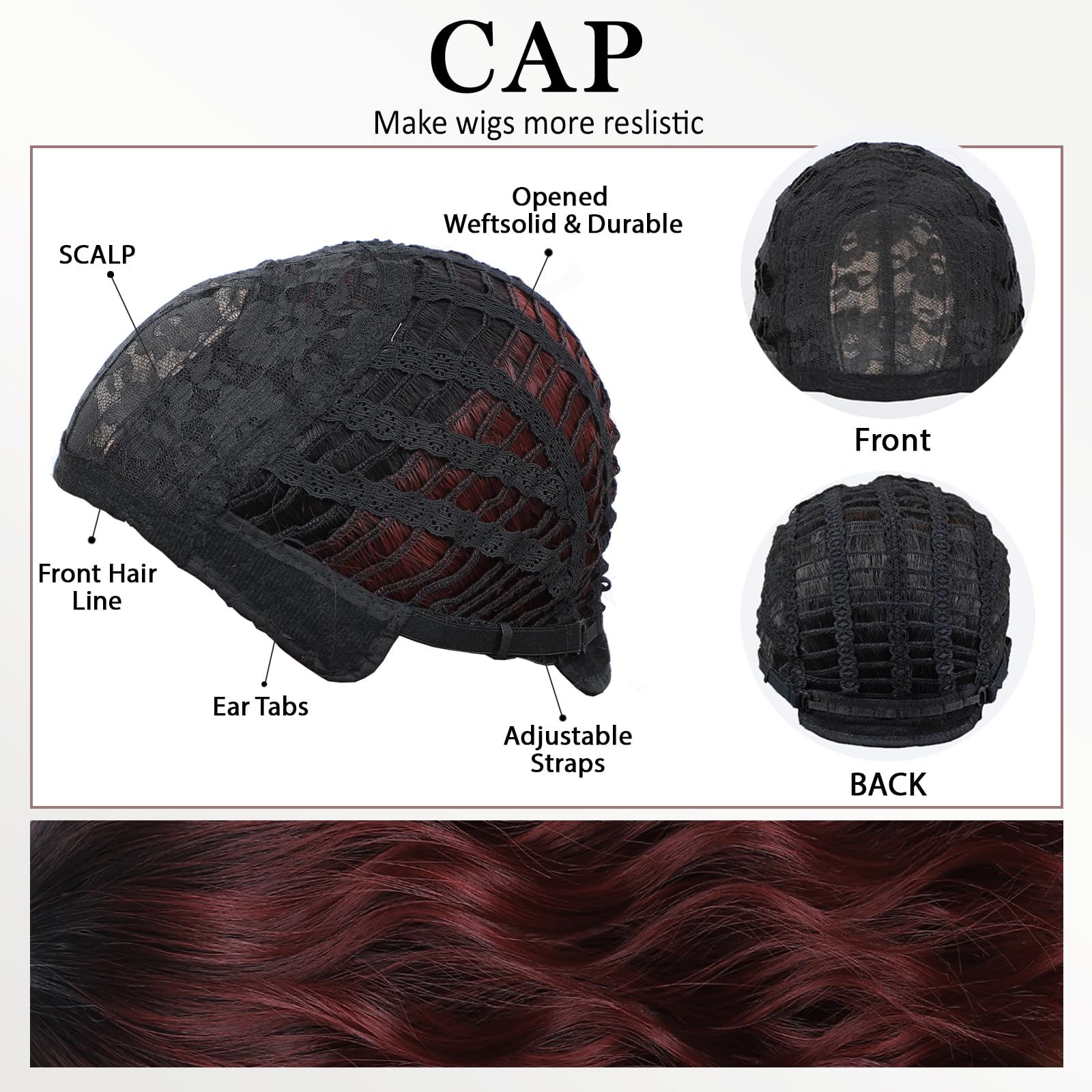 Monaluxe Synthetic Bob Wig with Bangs for Women Burgundy Synthetic Heat Resistant Loose Curly Wavy Wig Short Wine Red Glueless Bob Wig Everyday Hairstyle