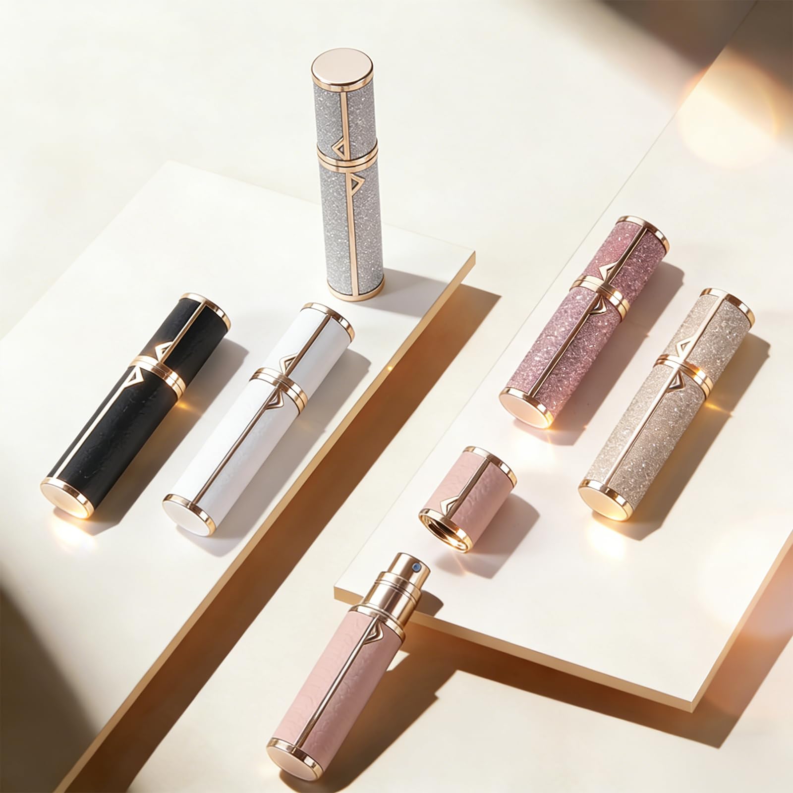 EZEJIAO Travel Perfume Bottle 3-Pack — Leak-Proof, TSA-Friendly Refillable Atomizers