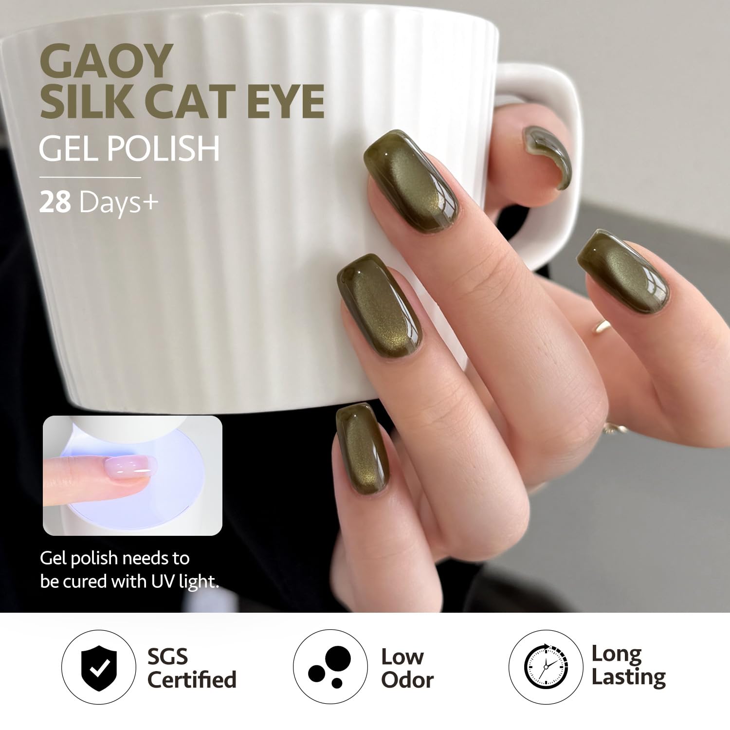 GAOY toxic-free gel polish with lower odor and SGS-certified ingredients for safer home use