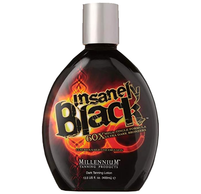 Millennium Tanning Insanely Black 60x Mega Tingle Dark Tanning Lotion – 13.5 oz