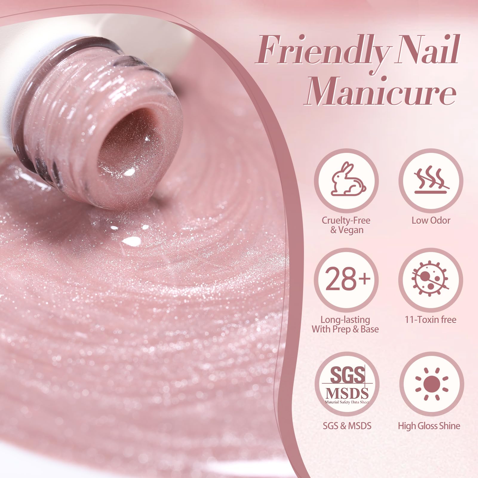 Born Pretty Pink Cat Magnetic Eye Gel Nail Polish — Milky Pink Jelly Glitter 15ml