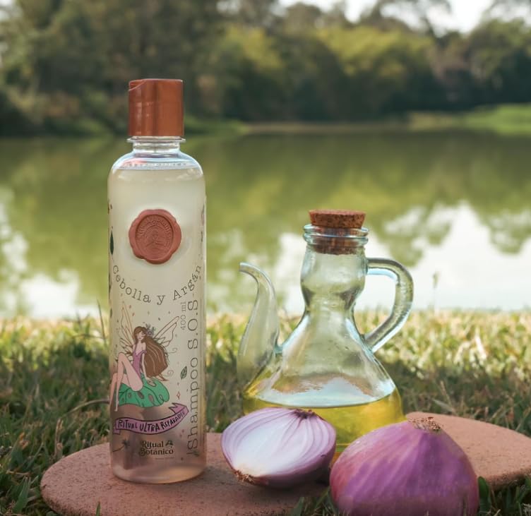 SHAEIO Ritual Botanico Kit – Ultrareparador y Acelerador de Crecimiento S.O.S. Shampoo de Cebolla y Argán + Plex