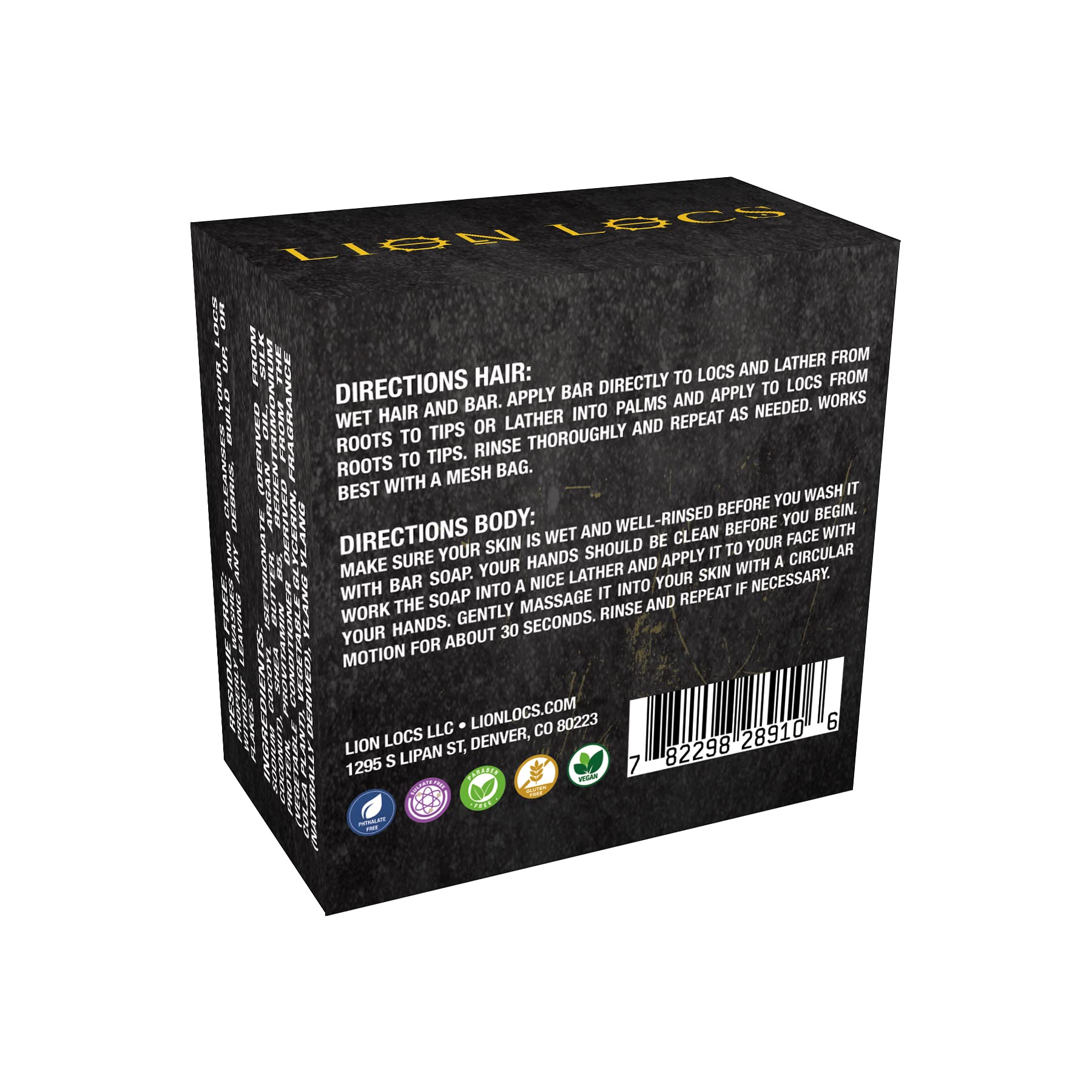 Beard Gains Lion Locs Shampoo Bar, Conditioner & Body Wash – pH-Balanced, Residue-Free for All Hair & Skin Types | Dreadlocks, Microlocs, Wicks, Braids