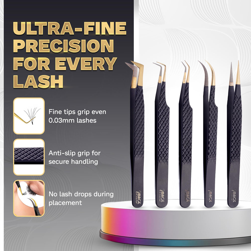 Image Beauty Insight 45-degree isolation lash tweezer helps isolate lashes with steady control.