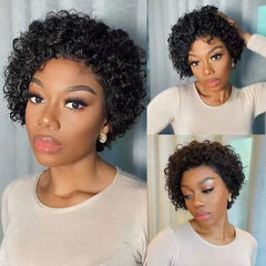 IMANI HAIR short curly pixie wig side part for versatile styling options.