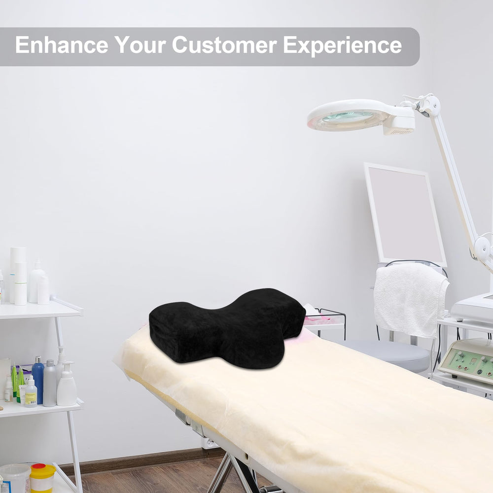 IMENE pillow with-tool-pockets keeps tweezers organized during sessions.
