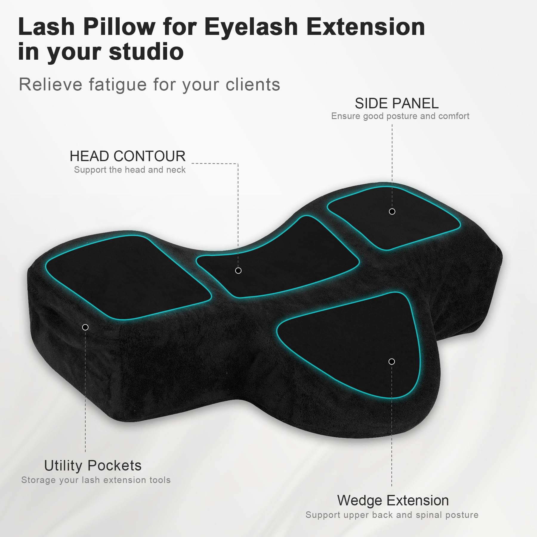 IMENE memory-foam-core provides stable head and spine positioning.