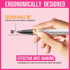 iMethod curved eyebrow pen ergonomic grip enables precise application