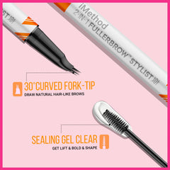 iMethod curved eyebrow pen stroke detail shows microblade-like precision