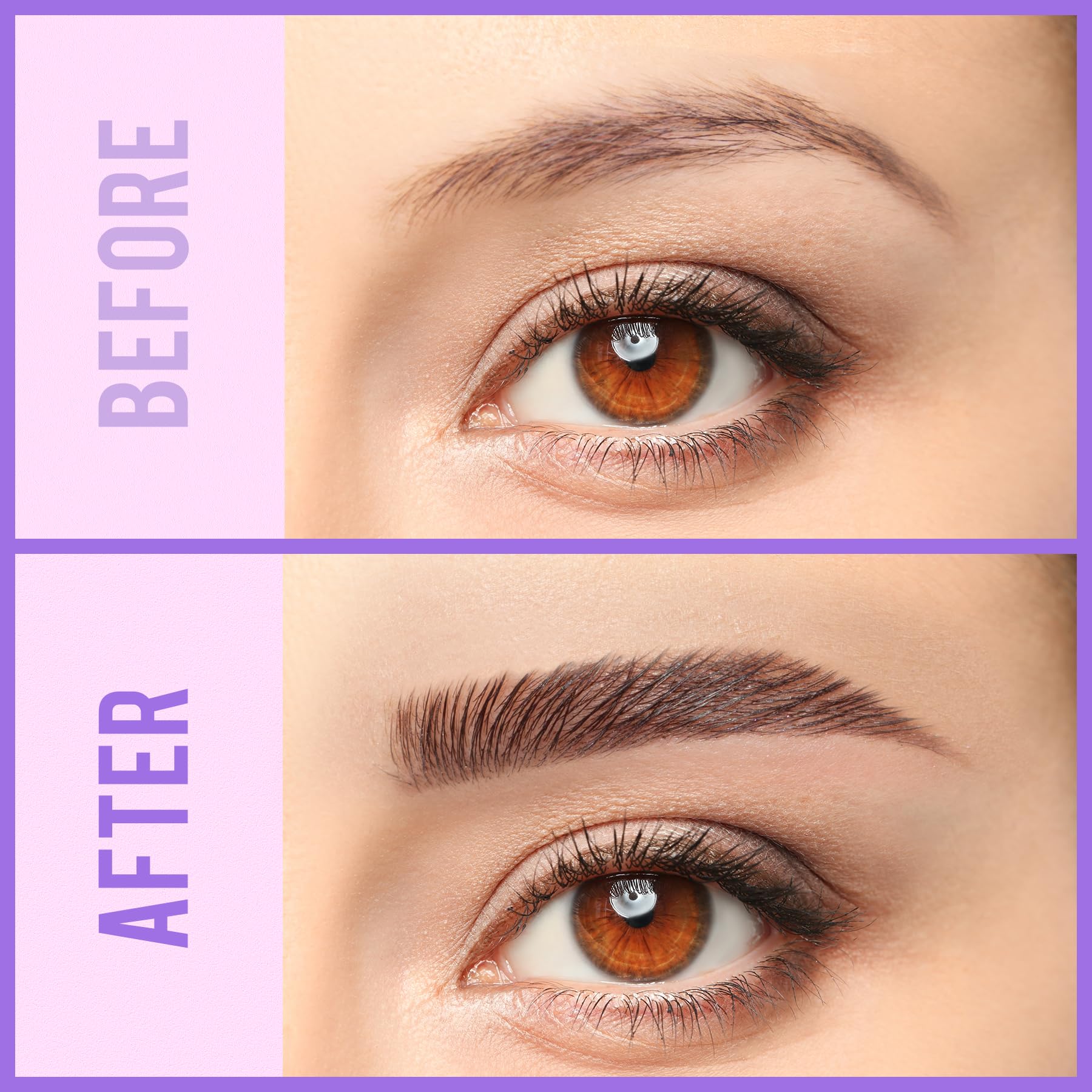 iMethod brow gel clear application showing lift and hold