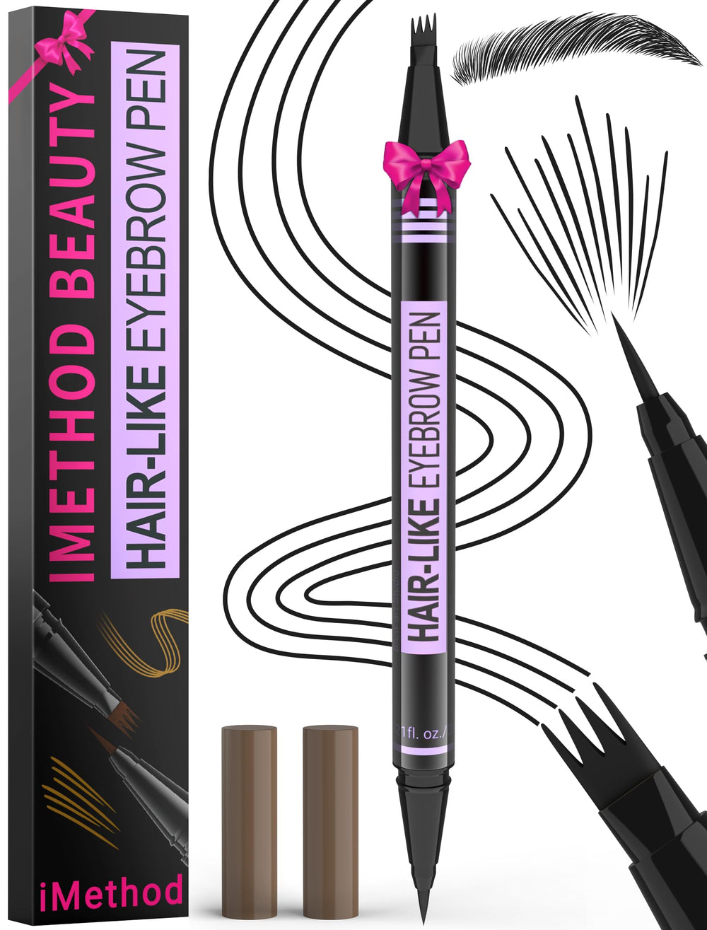 iMethod Eyebrow Pen 4-fork-tip closeup creates natural hair-like strokes.