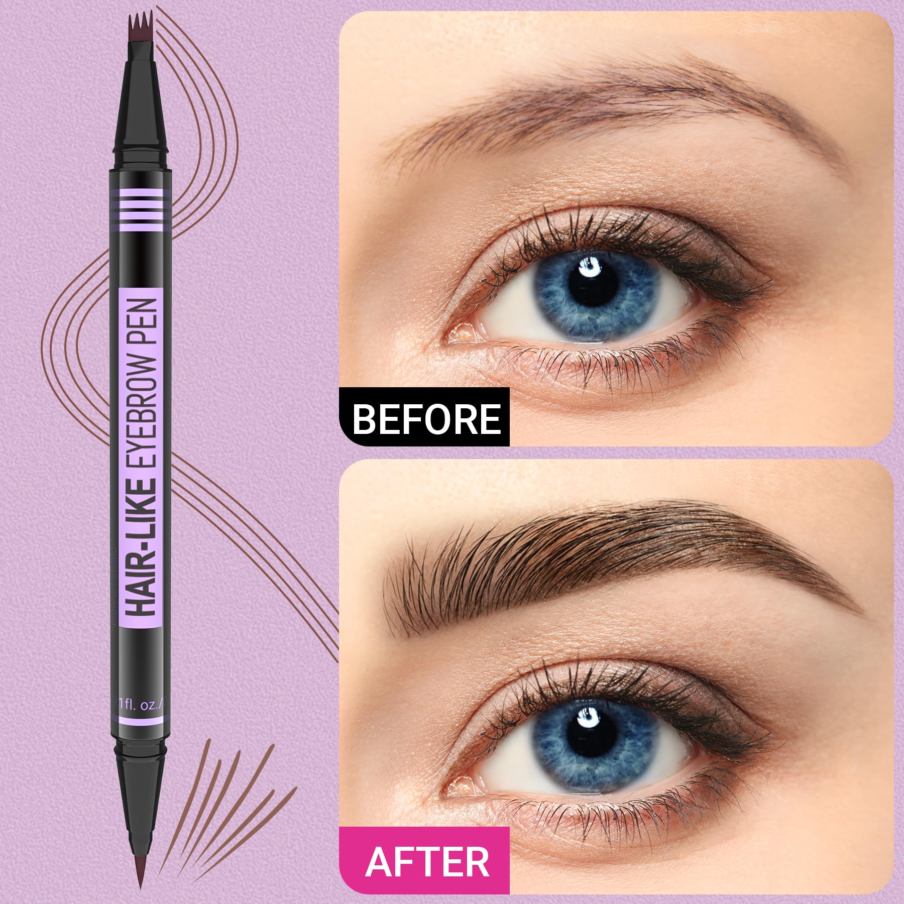 iMethod Eyebrow Pen brush-tip in action for precise brow definition.