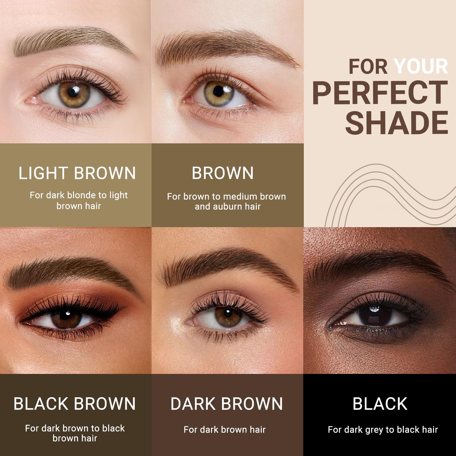 iMethod dark brown swatch for versatile brow looks.